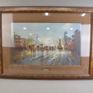 G. Harvey "Cowboy's Payday" Framed Print Signed & Numbered COA 105/150 AP Canvas