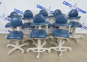 Lot of 8 Midmark 153812 Dental Assistants Stool W/ Back Support